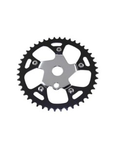 Steel Chainring 913B 1/2 X 1/8 44t Black Chainring Chrome...